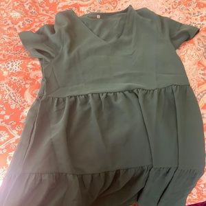 Green peasant dress